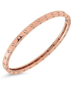 Roberto Coin 18k Rose Gold Symphony Pois Moi Dimpled Bangle Bracelet - Metallic