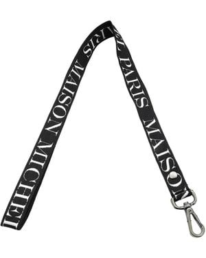 Maison Michel Martine Sangle Logo Shoulder Strap - Black