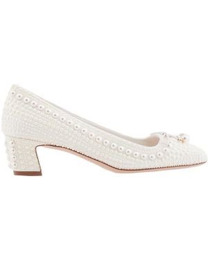 Jimmy Choo Elme 45 Pearl Embellished Court Shoes, Brand Size 36 Us - White