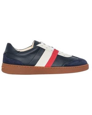 Ferragamo Garda Low Leather Trainer - Blue