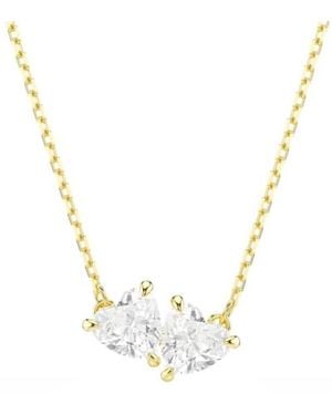 Swarovski Mesmera Attract-Tone Plated Heart Necklace - Metallic