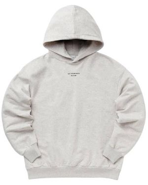 Drole de Monsieur Slogan Drawstring Hoodie - Grey