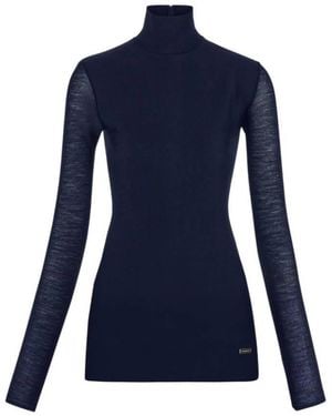 Ferragamo Long-Sleeved Turtleneck Top - Blue