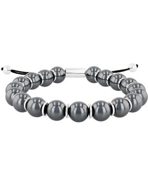 Robert Alton Stainless Steel Hematite Bead Bolo Bracelet - Metallic