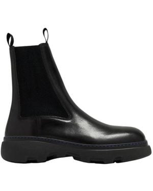 Burberry Creeper Leather Chelsea Boots, Brand Size 39 Us - Black
