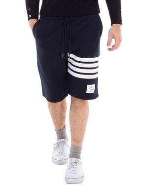 Thom Browne 4-Bar Loopback Cotton Sweatshorts, Brand Size 0 - Blue