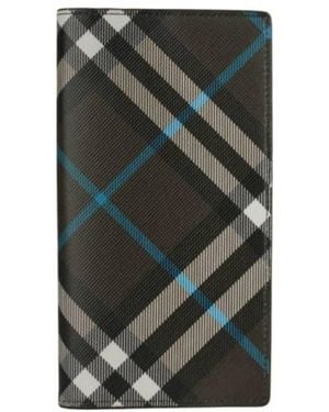 Burberry Signature Canvas Check Wallet - Black