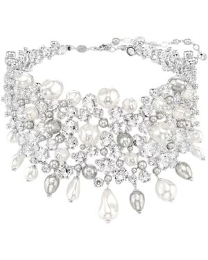 Swarovski Constella Crystal Pearl Choker Necklace - White