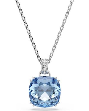Swarovski Millenia Pendant, Cushion Cut, Rhodium Plated - Blue