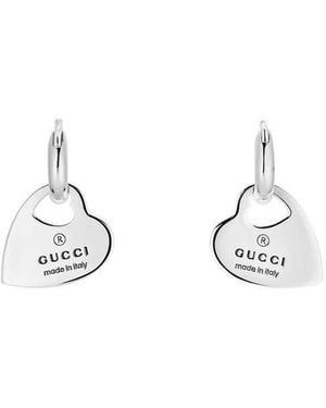 Gucci Hoop Earrings With Heart Pendants Ybd796302001 - Metallic