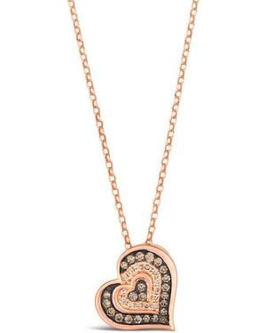 Le Vian Ladies Hearts Pendant Necklace Set - Metallic