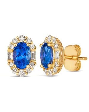 Le Vian Ladies Baguette Stud Earrings Set - Blue