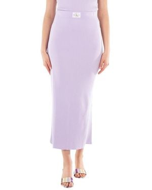 Calvin Klein Soft Ribbed Lyocell Maxi Skirt - Purple