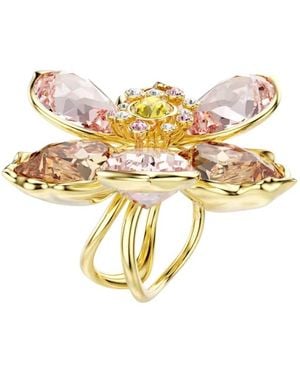 Swarovski Idyllia Flower Motif-Tone Plated Ring, Size 60 - Metallic