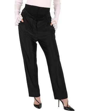 Burberry Ladies Lombardy Double-Waisted Jersey Pants, Brand Size 6 (Us - Black