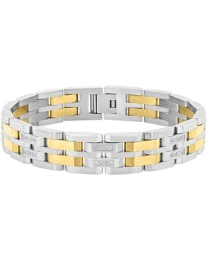 Robert Alton 3/8Ctw Diamond Stainless Steel With Finish Link Bracelet - Metallic