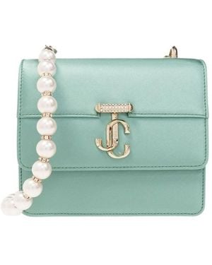 Jimmy Choo Avenue Quad Xs Satin Shoulder Bag - Green