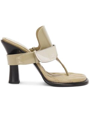 Burberry Bay Ekd Heeled Sandals, Brand Size 39 Us - Metallic