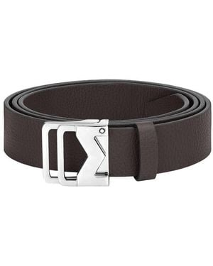 Montblanc Grainy Ebony 35Mm Leather Belt - Black