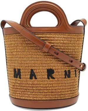 Marni Tropicalia Mini Bucket - Brown
