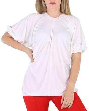 Burberry Ladies Ruth T-Shirt With Cut Out Sides - White