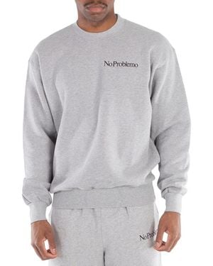 Aries Mini Problemo Crewneck Sweatshirt - Grey