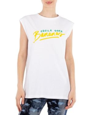 Être Cécile Goes Bananas Boyfriend Tank - White