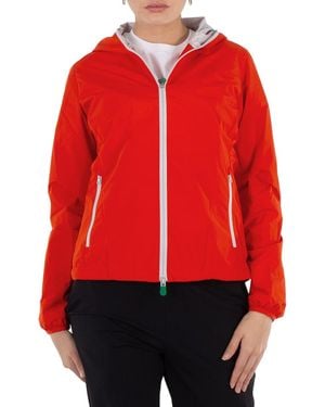 Save The Duck Traffic Stella Hooded Rain Jacket, Brand Size 1 - Red