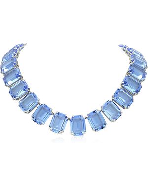 Swarovski Rhodium Plated Millenia Necklace - Blue