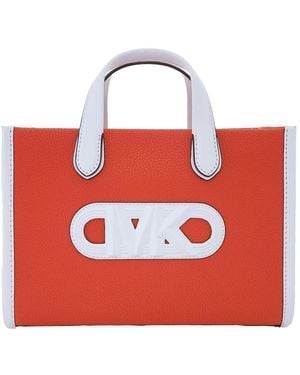 Michael Kors Gigi Small Embossed Leather Messenger Bag - Red