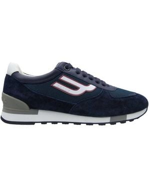 Bally Gizmo Calf Suede Low-Top Trainers, Brand Size 6 Us - Blue
