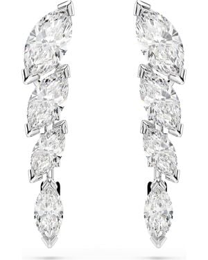 Swarovski Mesmera Earrings, Marquise Cut, Rhodium Plated - White