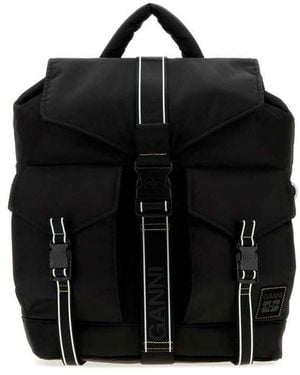 Ganni Canvas Backpack Zaini - Black