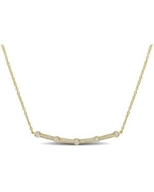 Created Forever 1/3 Ct Tgw Lab Created Diamond Bar Pendant With Chain - Metallic