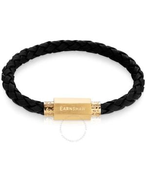 Thomas Earnshaw Heritage Longcase Leather Bracelet - Black