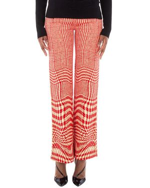Burberry Houndstooth Wool-Blend Pants - Red