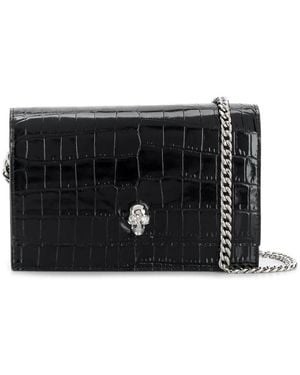 McQueen Ladies Mini Skull Shoulder Bag - Black