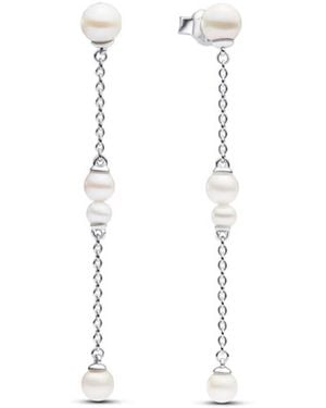 PANDORA Freshwater Pearl Drop Earrings - White