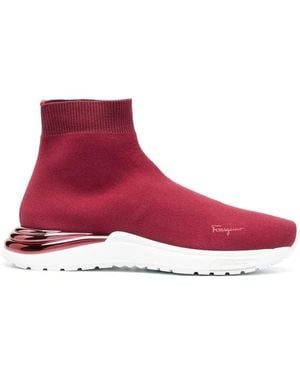 Ferragamo Ladies Bordeaux Sneakers, Us - Red