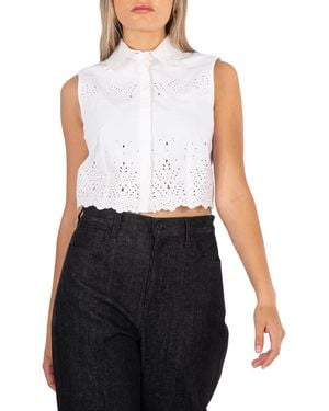 Rabanne Ladies Optical Sleeveless Crop Top, Brand Size 38 (Us - White