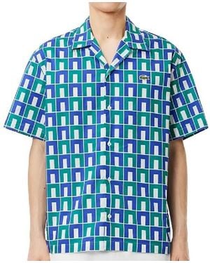 Lacoste Robert George Button Down Short Sleeves Shirt - Blue