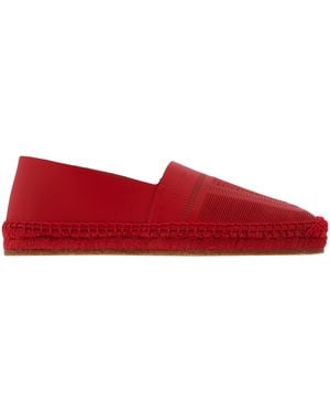Ferragamo Seda Leather Espadrilles - Red
