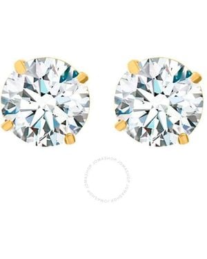 Maulijewels 2.50Ct 14K Gra Certified D-Vvs1 Round Moissanite Diamond Screw Back Studs Earrings For - Blue