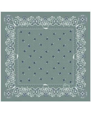 Longchamp French Bandana Square Silk Scarf - Green