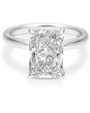 Brilliant Diamond 4 Carat Radiant Lab Grown Solitaire Diamond Engagement Ring - White
