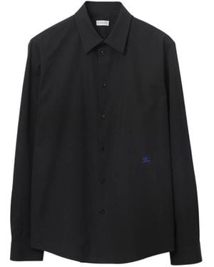 Burberry Long-Sleeved Cotton Ekd Dress Shirt, Brand Size 41 (Neck - Black