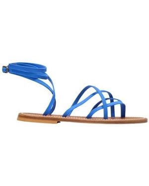 K. Jacques Criss-Cross Strap Zenobie Sandals, Brand Size 35 (Us - Blue
