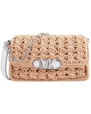 Michael Kors Michael Parker Medium Woven Raffia Shoulder Bag - Metallic