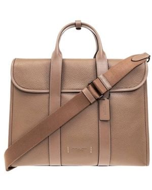 COACH Gotham Portfolio Leather Briefcase - Brown