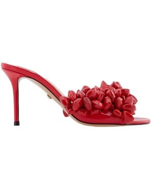 Mach & Mach Puffy Heart Mules - Red